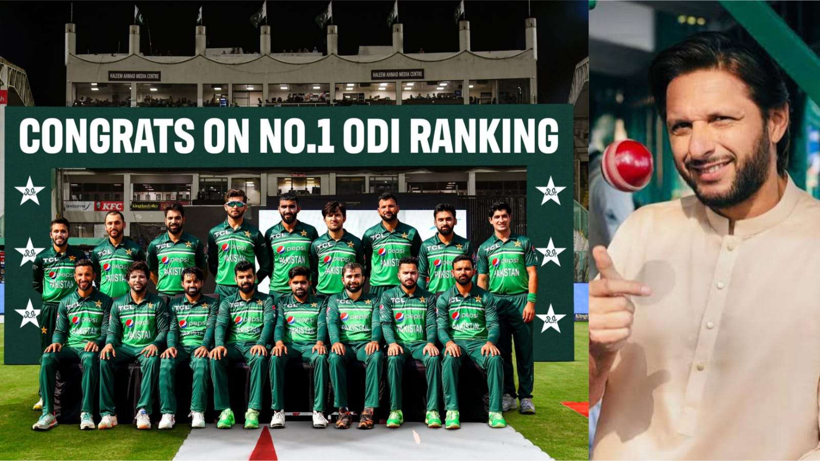 Afridi felicitates Pakistan for becoming number 1 ODI team in ICC Ranking