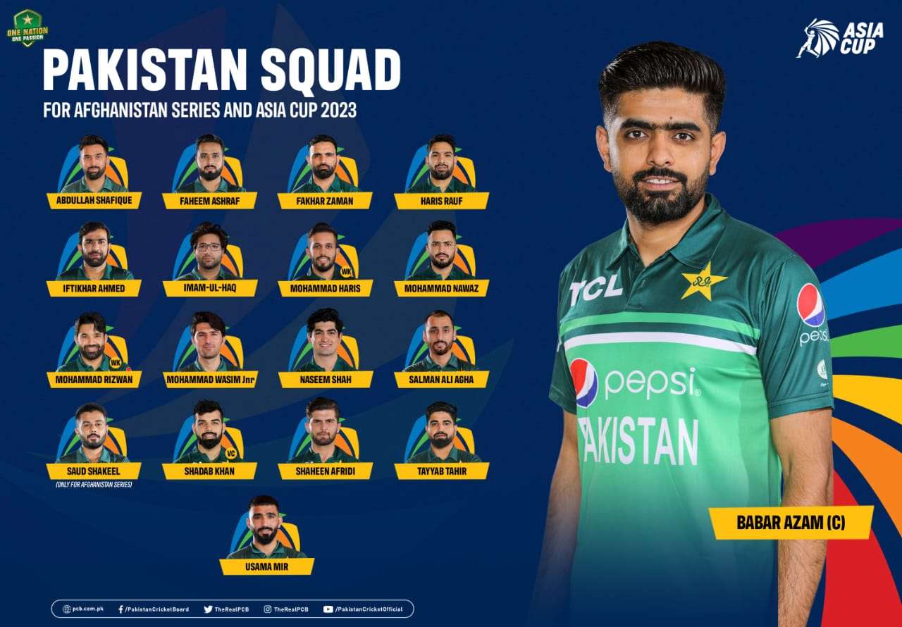 PCB announces Pakistan squad for Asia Cup and Afghanistan ODI Series